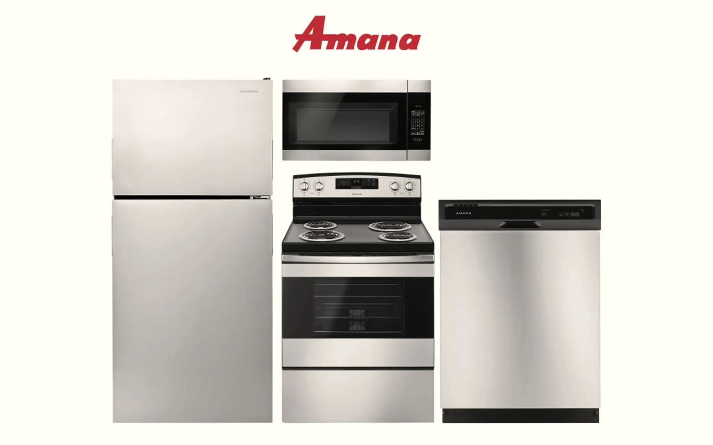 Amana top-freezer refrigerator in a residential Orange County kitchen