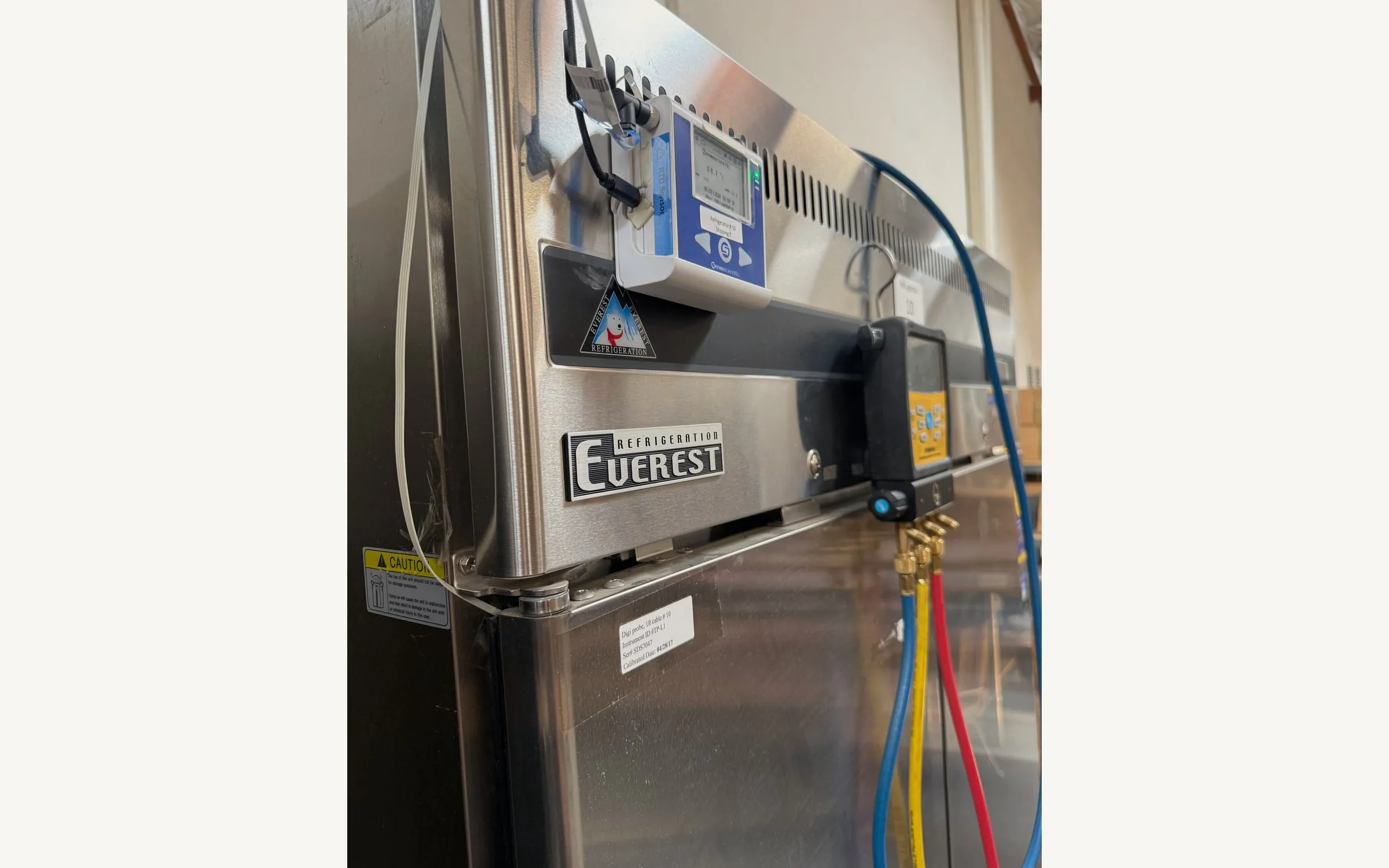 Everest commercial reach-in refrigerator in an Orange County restaurant kitchen