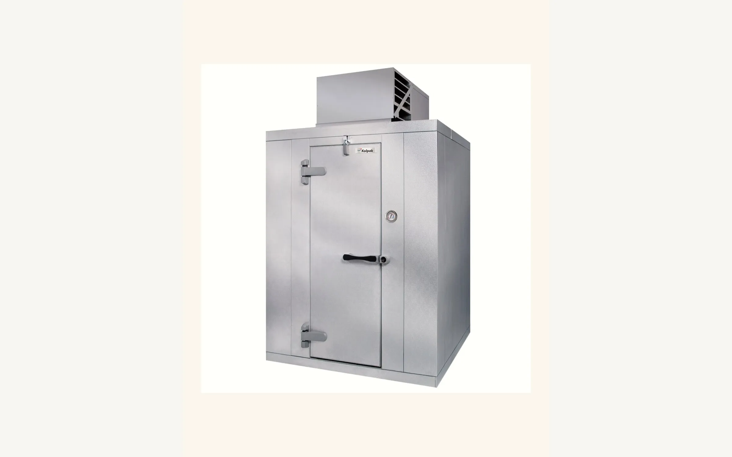 Kolpak modular walk-in cooler door and panels in a commercial kitchen
