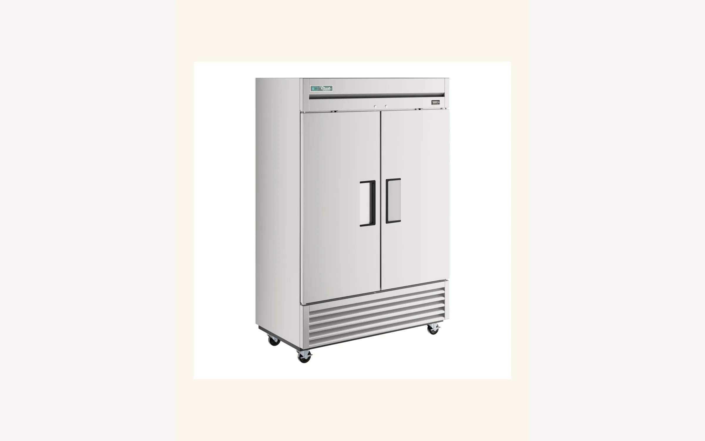 True T-49 stainless commercial reach-in refrigerator in an Orange County restaurant